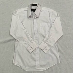 Crisp White Button Down Shirt • Long Sleeve Dress • Size 10 • Giorgio Bissoni